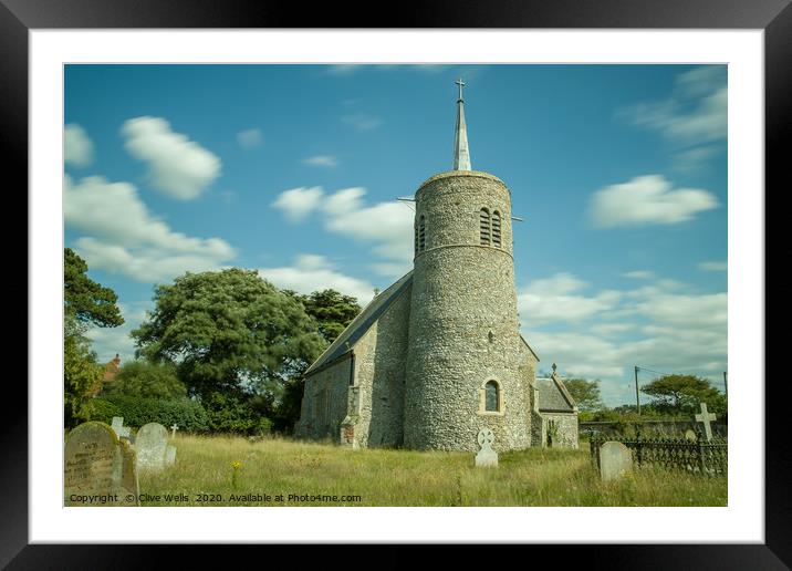 St. Mary the Virgin Church in Titchwell, Norfolk Framed Mounted Print by Clive Wells