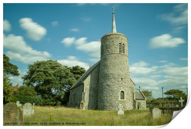 St. Mary the Virgin Church in Titchwell, Norfolk Print by Clive Wells
