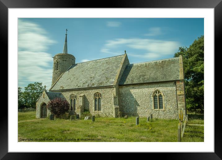 St. Mary the Virgin Church in Titchwell Framed Mounted Print by Clive Wells