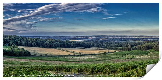 Panoramic View From Old John In Bradgate Park, Lei Print by Andy Morton