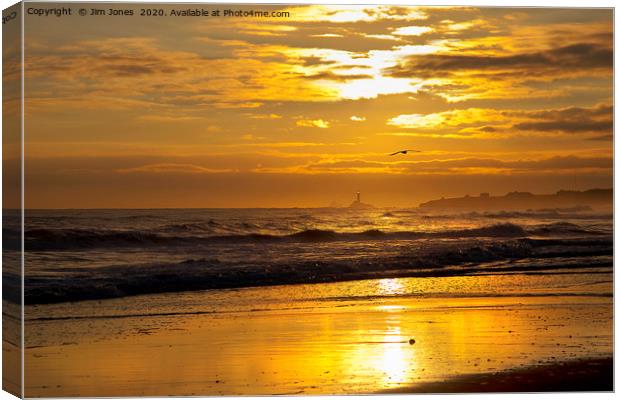 Golden Sunrise over the North Sea Canvas Print by Jim Jones
