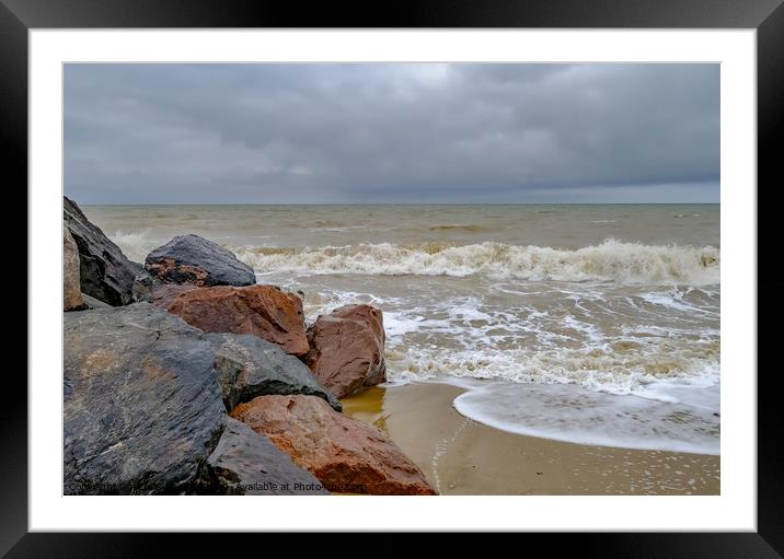 A view from Happisburgh beach, Norfolk Framed Mounted Print by Chris Yaxley