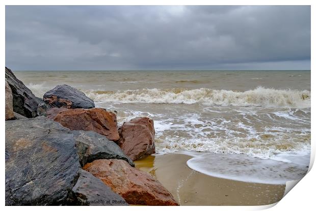 A view from Happisburgh beach, Norfolk Print by Chris Yaxley