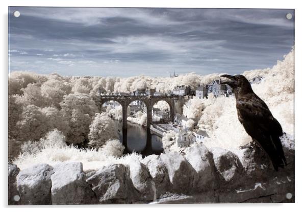 Knaresborough bridge, North Yorkshire, England. Acrylic by Jim Ripley