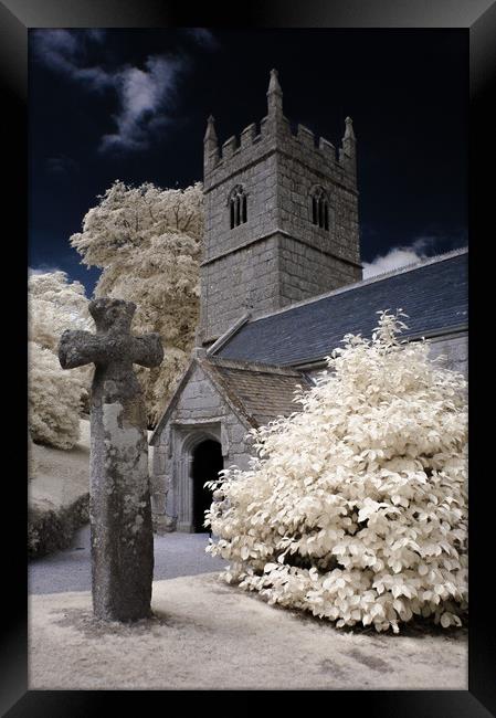 The churchyard at Lanhydrock, Cornwall, England. Framed Print by Jim Ripley