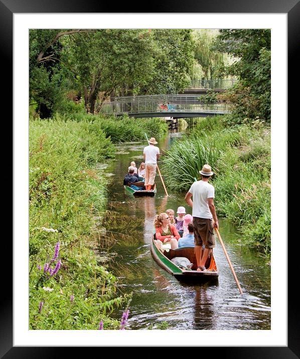Punting on the River Stour in Canterbury Framed Mounted Print by John B Walker LRPS