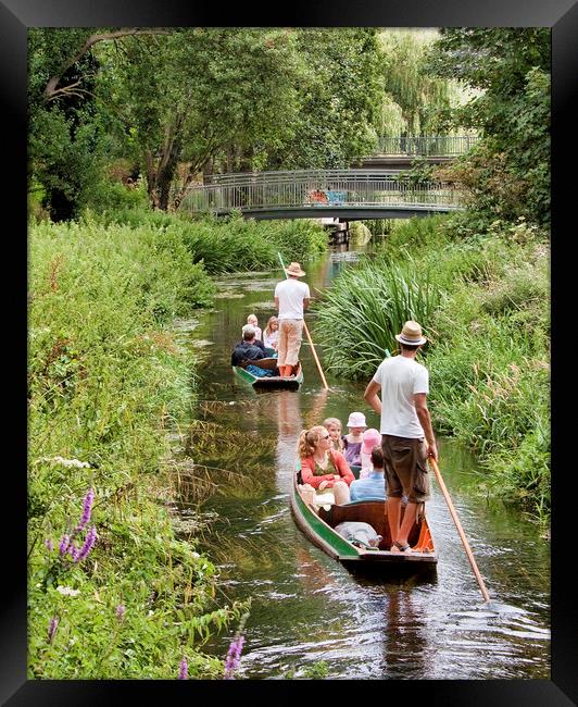 Punting on the River Stour in Canterbury Framed Print by John B Walker LRPS