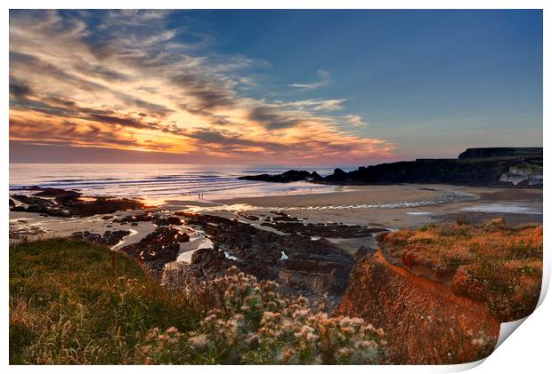 Crooklets Beach, Bude, Cornwall Print by Maggie McCall