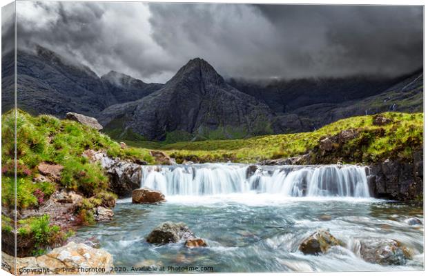Calm before the storm, Fairy Pools. Canvas Print by Phill Thornton