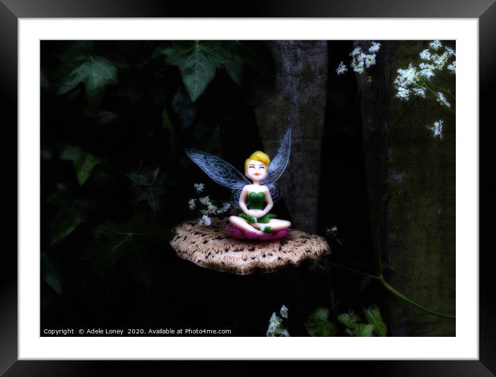 Magical Midnight Fairy Garden  Framed Mounted Print by Adele Loney