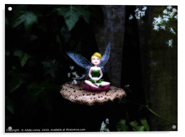 Magical Midnight Fairy Garden  Acrylic by Adele Loney