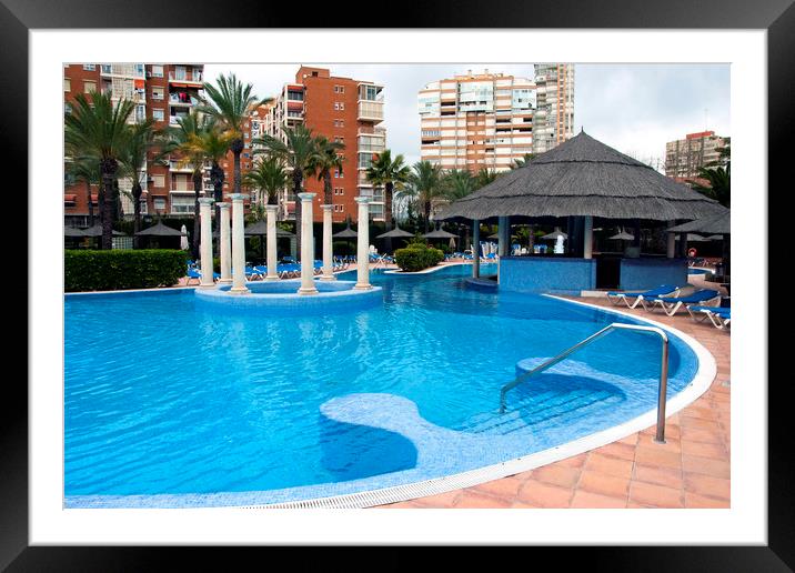 Solana Hotel Swimming Pool Benidorm Costa Blanca S Framed Mounted Print by Andy Evans Photos