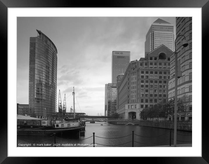 Docklands. Framed Mounted Print by mark baker