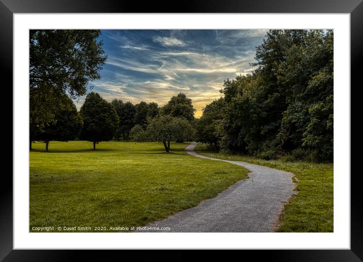 Walk the path into the encroaching Dusk  Framed Mounted Print by David Smith