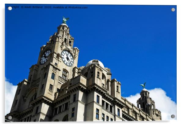 Roayl liver building liverpool Acrylic by Kevin Britland