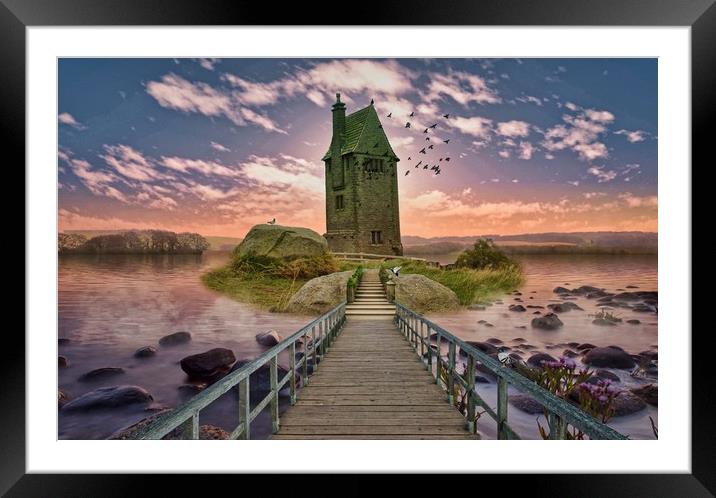 Majestic View of Surreal Island Framed Mounted Print by Simon Marlow