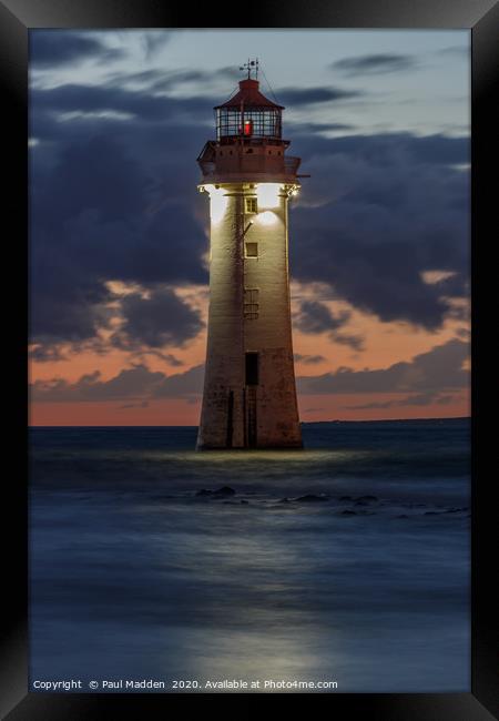 New Brighton Lighthouse Framed Print by Paul Madden