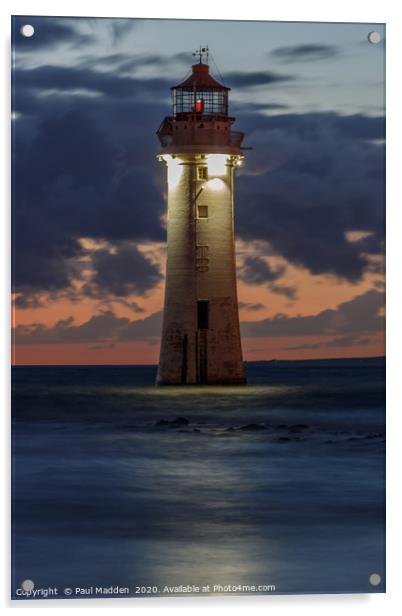 New Brighton Lighthouse Acrylic by Paul Madden