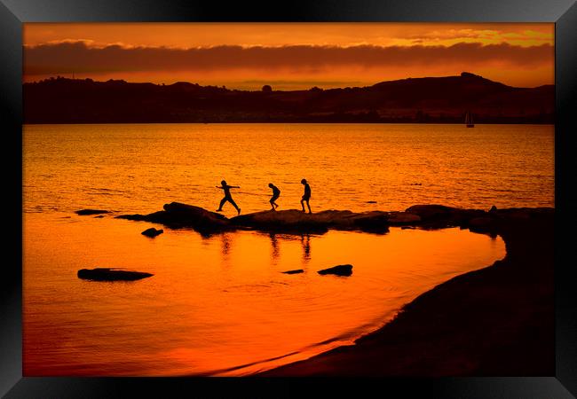 Lake Taupo Sunset Framed Print by peter tachauer