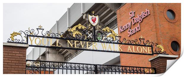 Shankly Gates at Anfield stadium Print by Jason Wells
