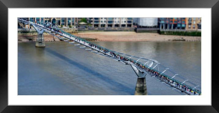 Millennium Bridge London Framed Mounted Print by peter tachauer