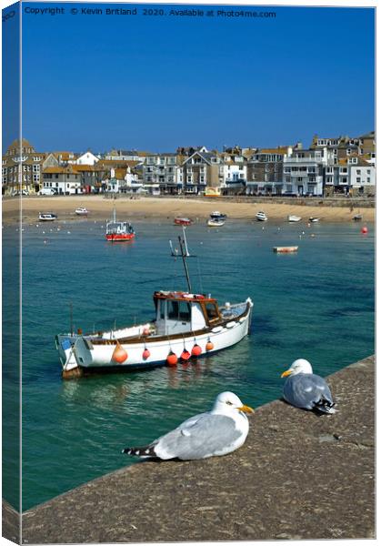 st ives harbour cornwall Canvas Print by Kevin Britland