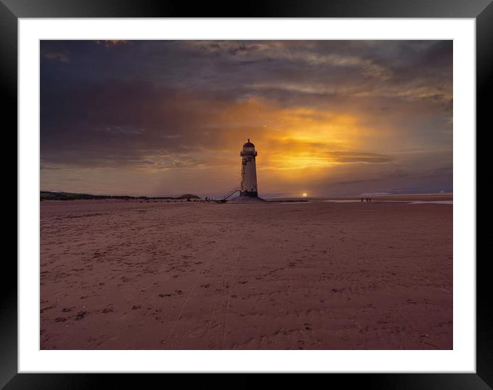 Point of Ayr Lighthouse North Wales  Framed Mounted Print by simon alun hark