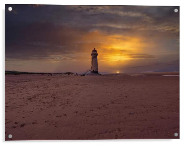 Point of Ayr Lighthouse North Wales  Acrylic by simon alun hark