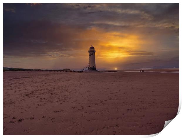Point of Ayr Lighthouse North Wales  Print by simon alun hark