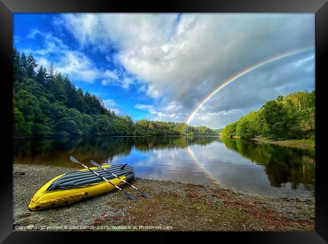 Rainbow over Loch Drunkie, The Trossachs Framed Print by yvonne & paul carroll