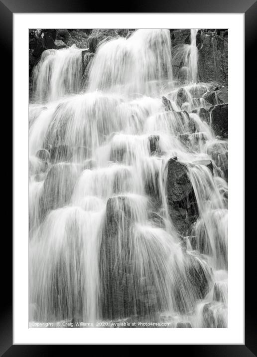The Face in the Waterfall Framed Mounted Print by Craig Williams