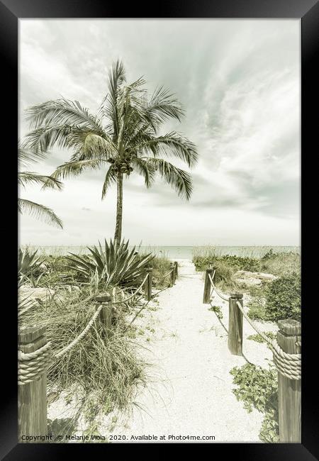 Path to the beach | Vintage Framed Print by Melanie Viola