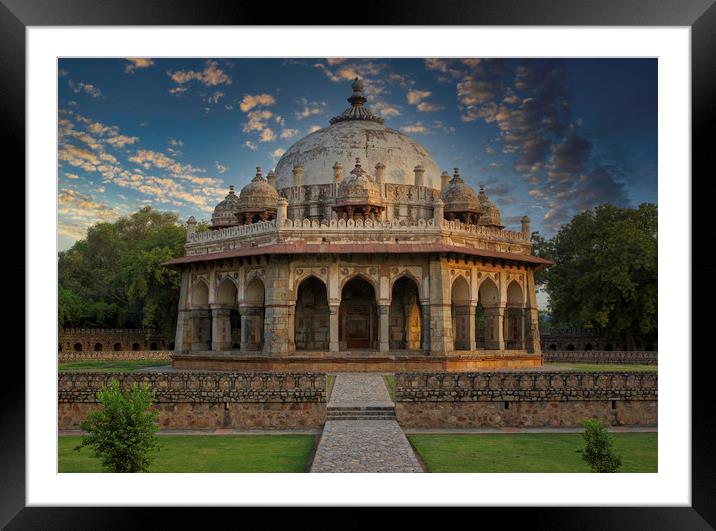 Islamic architecture tomb in Lodhi garden against  Framed Mounted Print by Arpan Bhatia