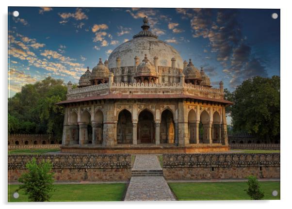 Islamic architecture tomb in Lodhi garden against  Acrylic by Arpan Bhatia