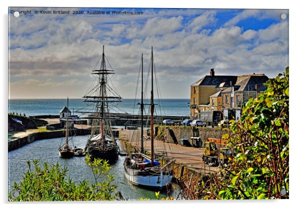 Charlestown Harbour Cornwall Acrylic by Kevin Britland