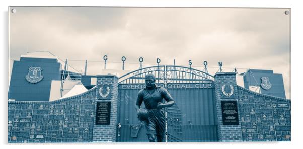 Dixie Dean statue in front of the Wall of Fame Acrylic by Jason Wells