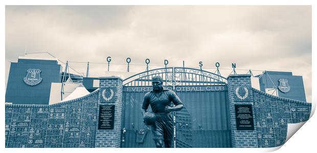 Dixie Dean statue in front of the Wall of Fame Print by Jason Wells