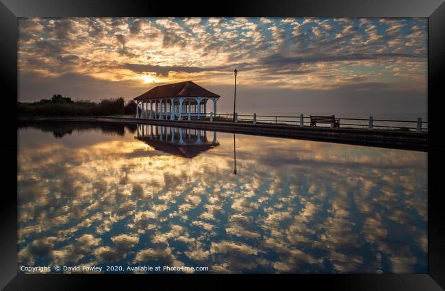Sheringham Boating Lake at Sunset Framed Print by David Powley