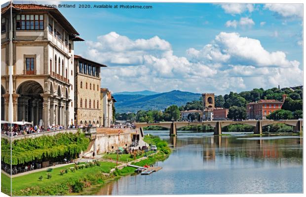 the river arno florence Canvas Print by Kevin Britland
