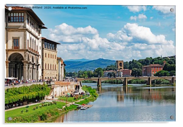 the river arno florence Acrylic by Kevin Britland