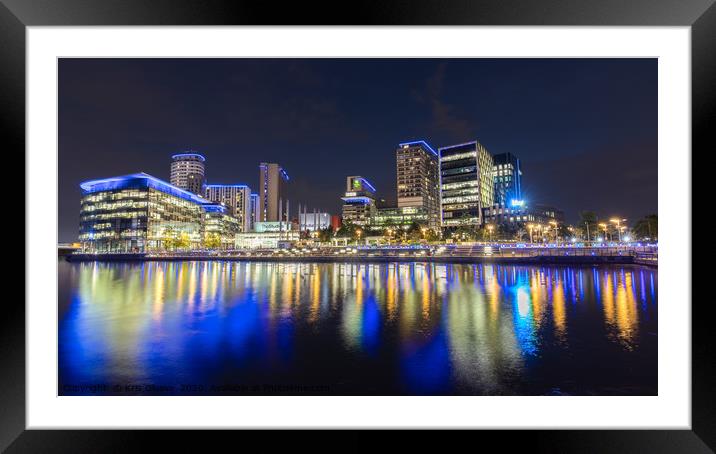 Media City Nightscape Framed Mounted Print by Kris Gleave