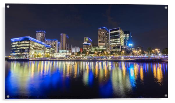 Media City Nightscape Acrylic by Kris Gleave