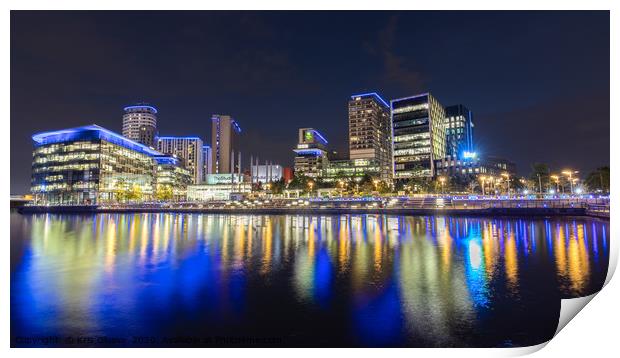 Media City Nightscape Print by Kris Gleave