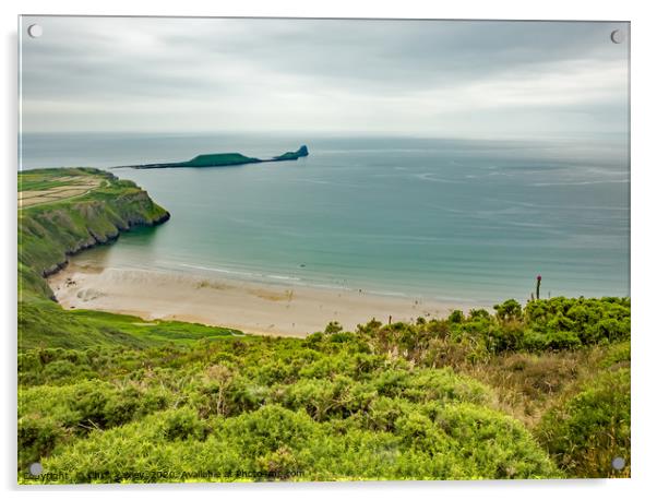 Rhossili Bay, South Wales Acrylic by Chris Yaxley