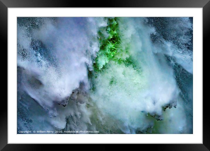 Snoqualme Falls Waterfall Abstract Washington Stat Framed Mounted Print by William Perry