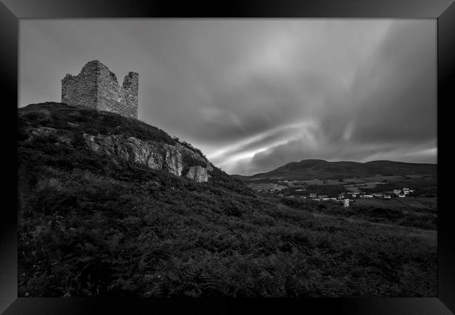 Castle Varrich and The Village of Tongue Framed Print by Derek Beattie