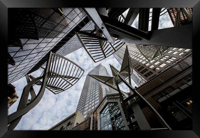 Calgary Business District Centre Framed Print by Leila Coker