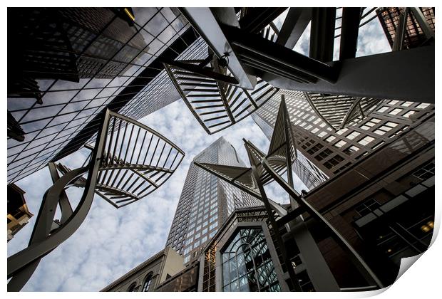 Calgary Business District Centre Print by Leila Coker