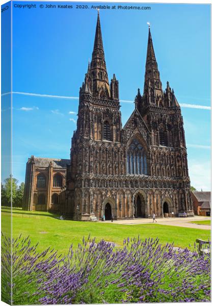 Lichfield Cathedral, Staffordshire, England, UK Canvas Print by John Keates