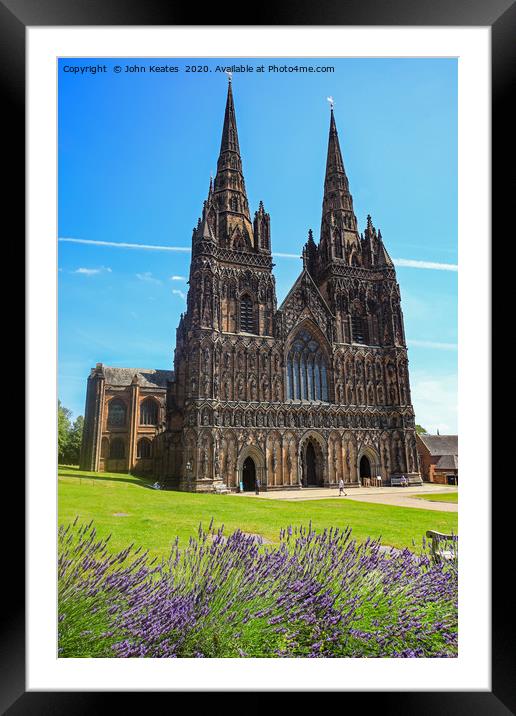 Lichfield Cathedral, Staffordshire, England, UK Framed Mounted Print by John Keates